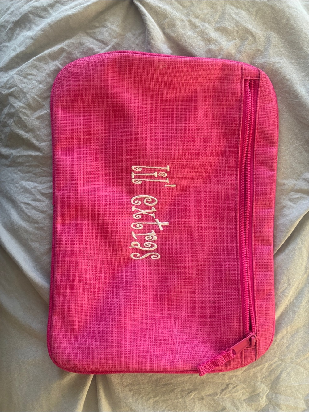thirty-one Hot Pink Zip Pouch with Gold Accents